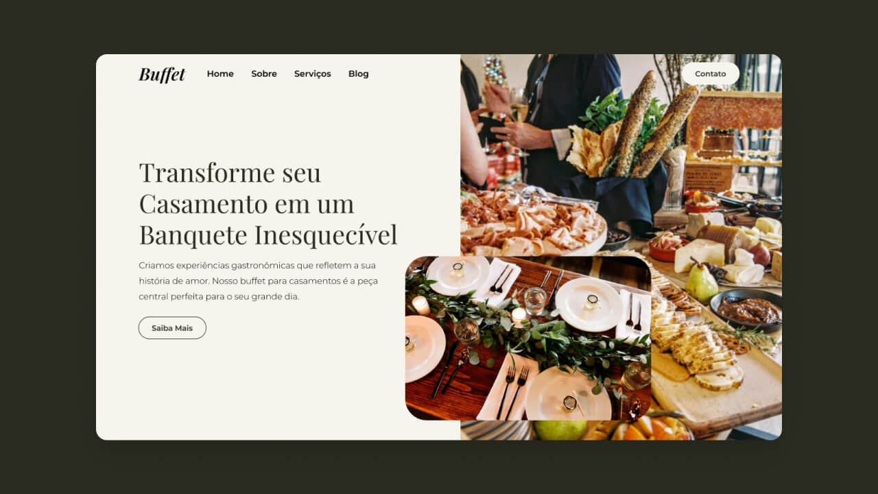 Criação de site para buffet de casamento