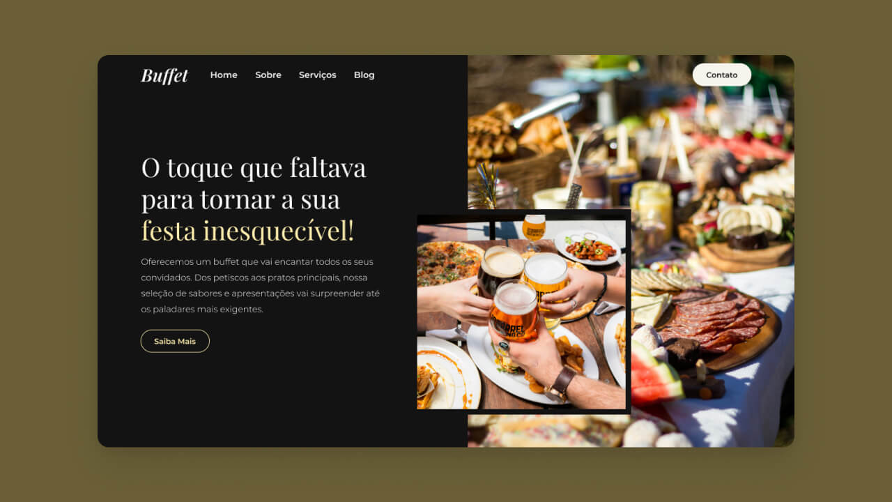 Criação de site para buffet de festas