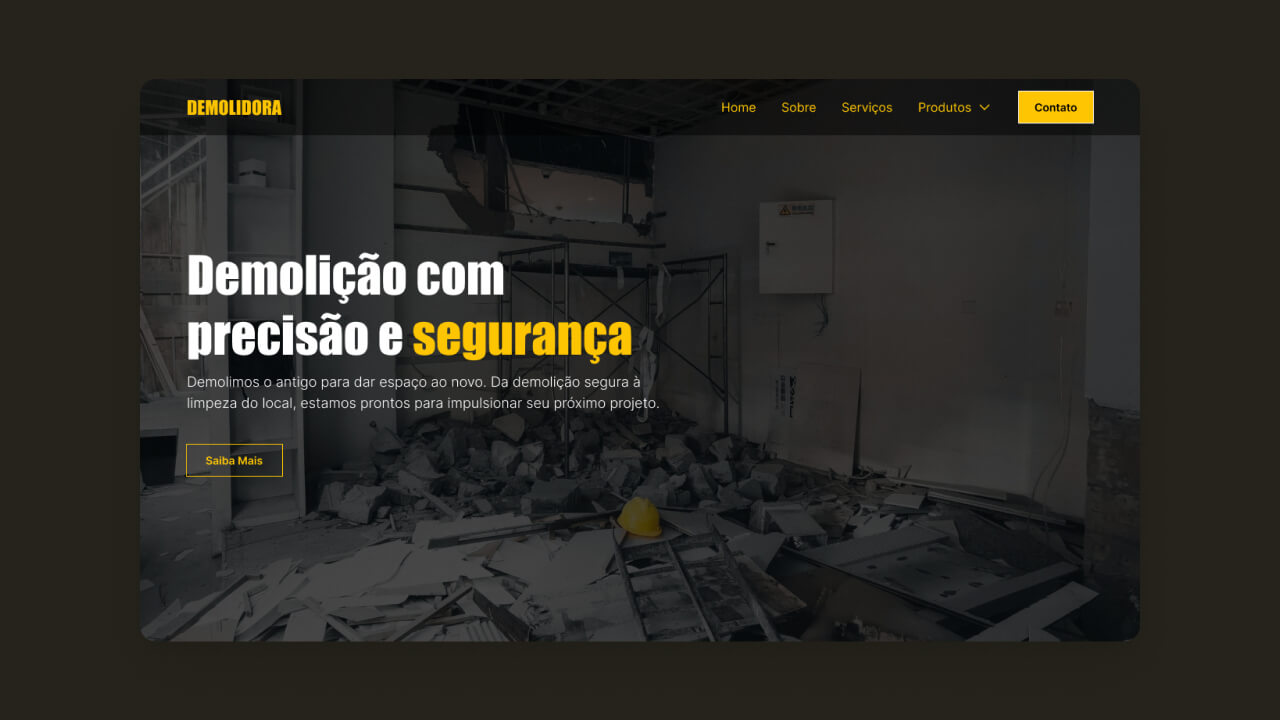 Criação de site para demolidoras