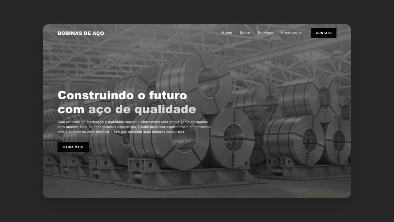 Criação de site para empresa de bobinas de aço