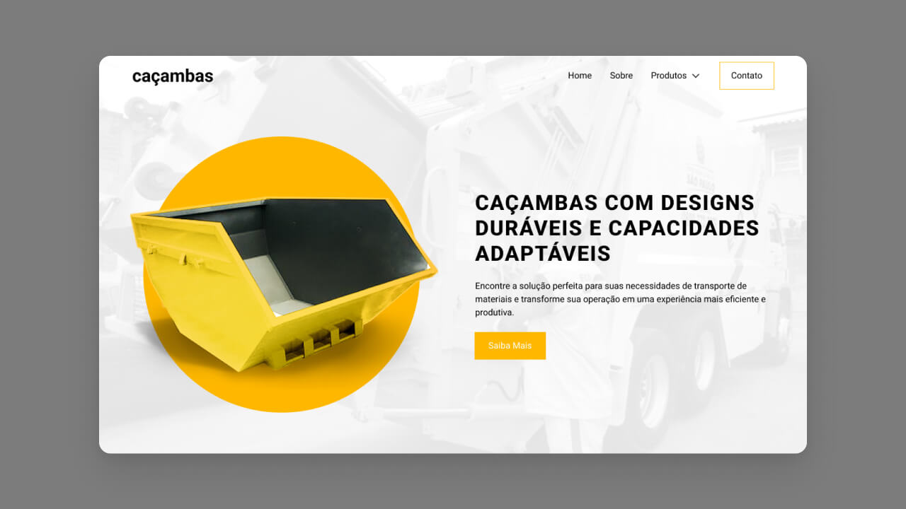 Criação de site para empresa de caçambas