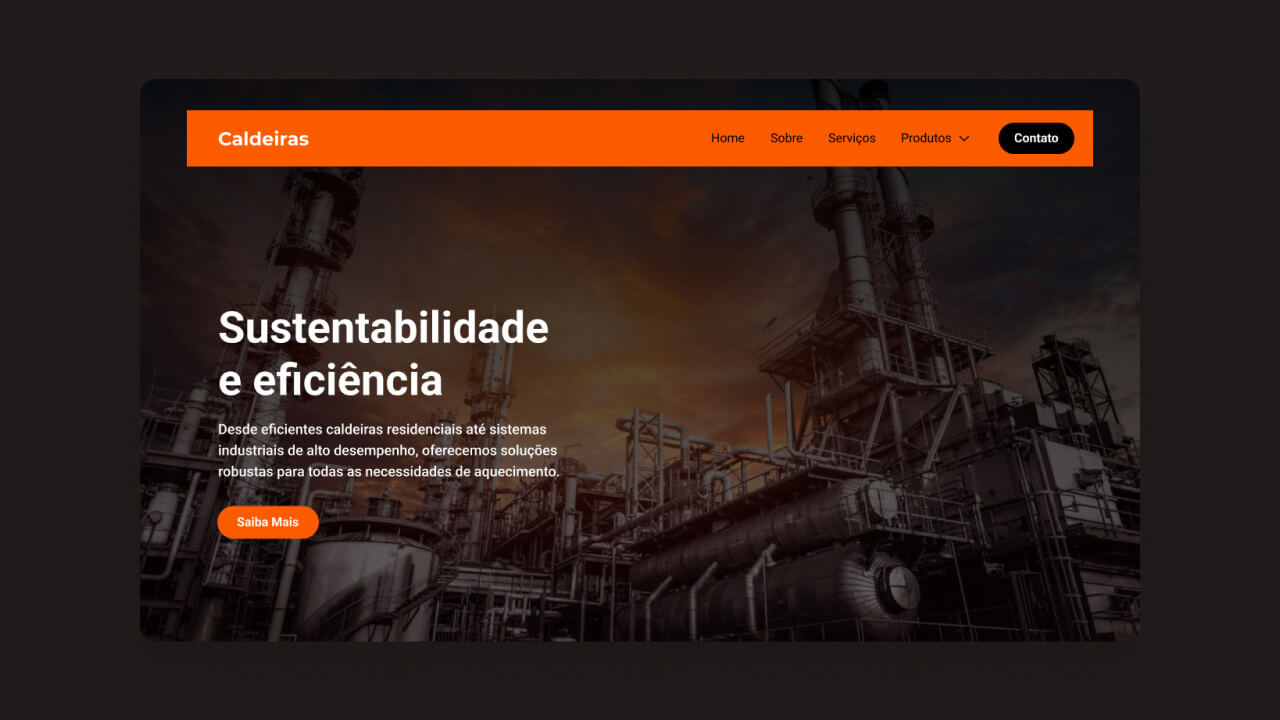 Criação de site para empresa de caldeiras