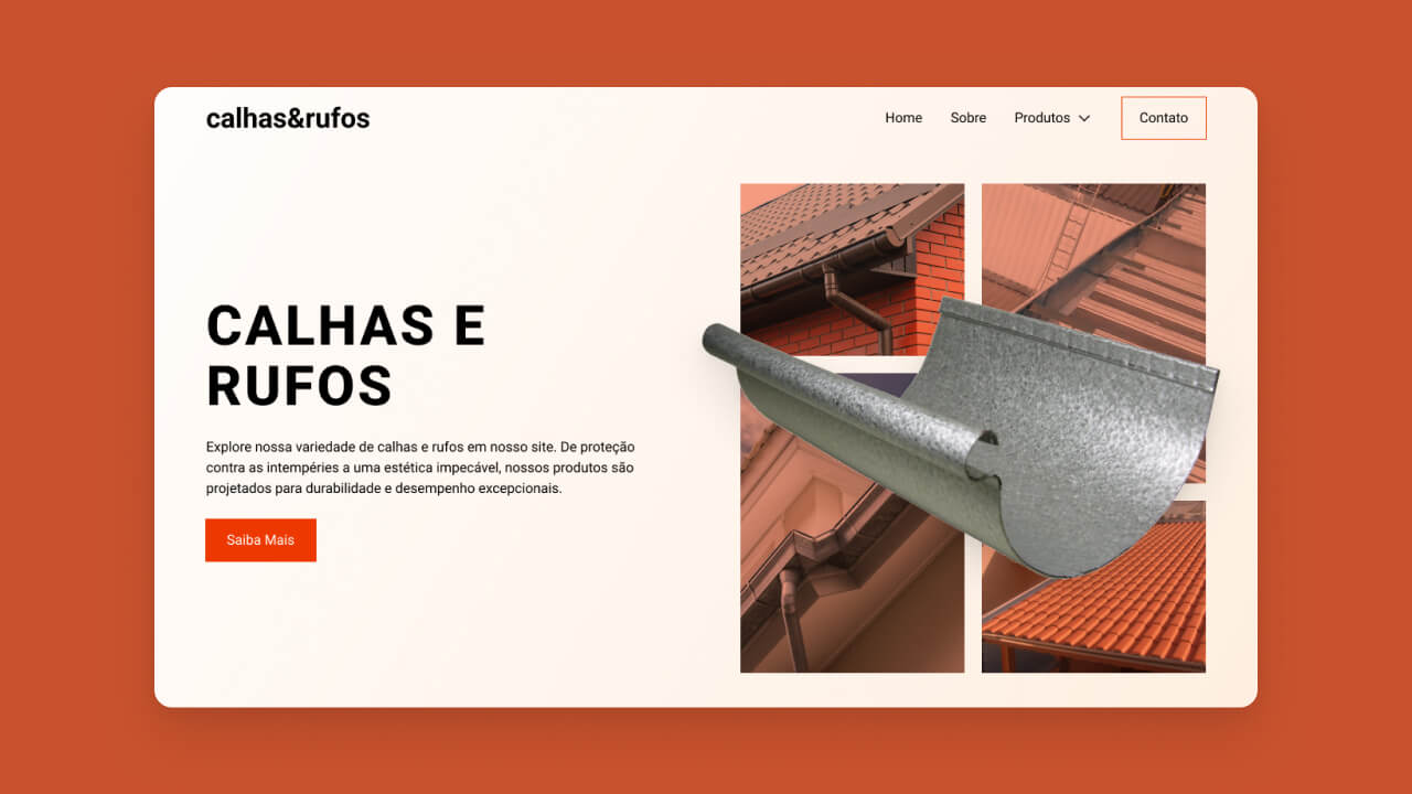 Criação de site para empresa de calhas e rufos