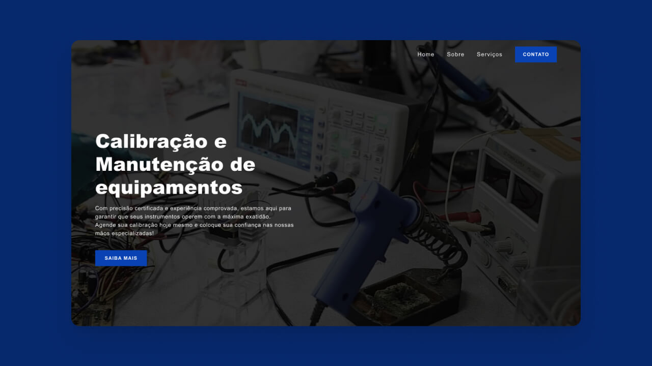 Criação de site para empresa de calibração de instrumentos