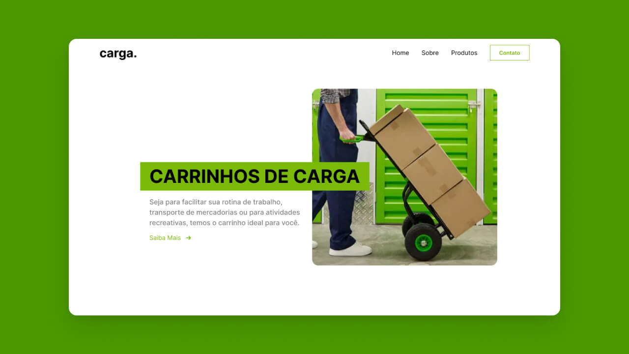 Criação de site para empresa de carrinhos de carga