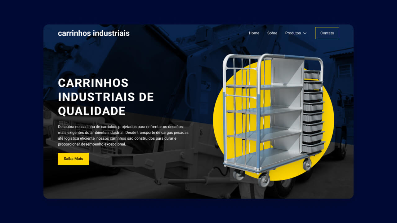 Criação de site para empresa de carrinhos industriais