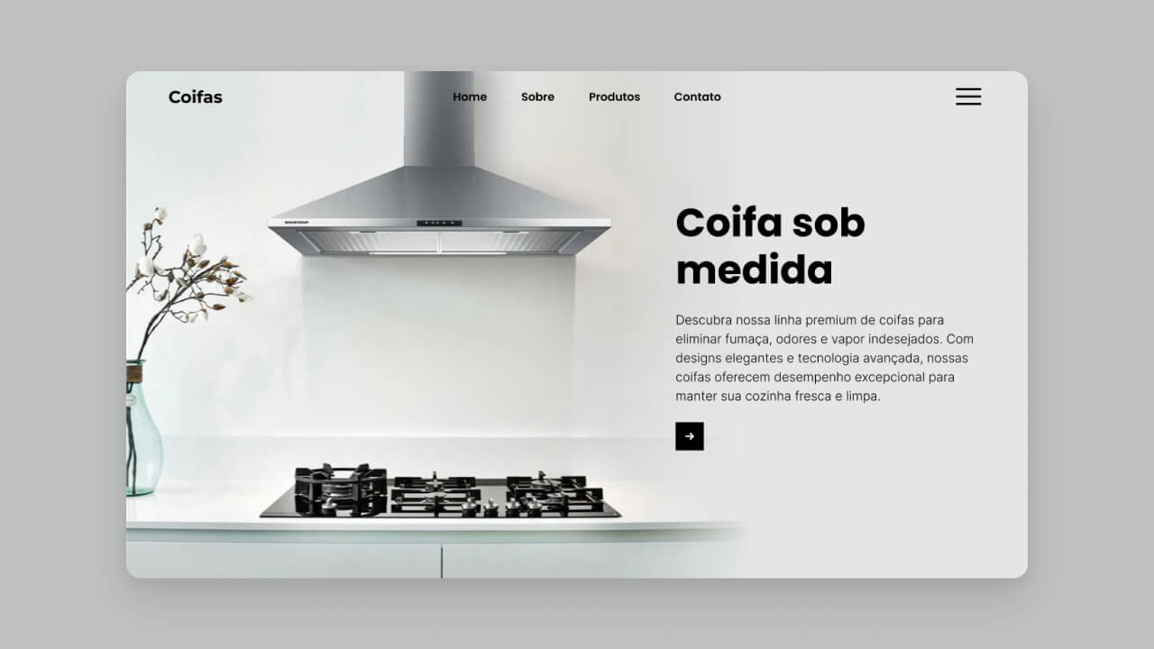 Criação de site para empresa de coifas