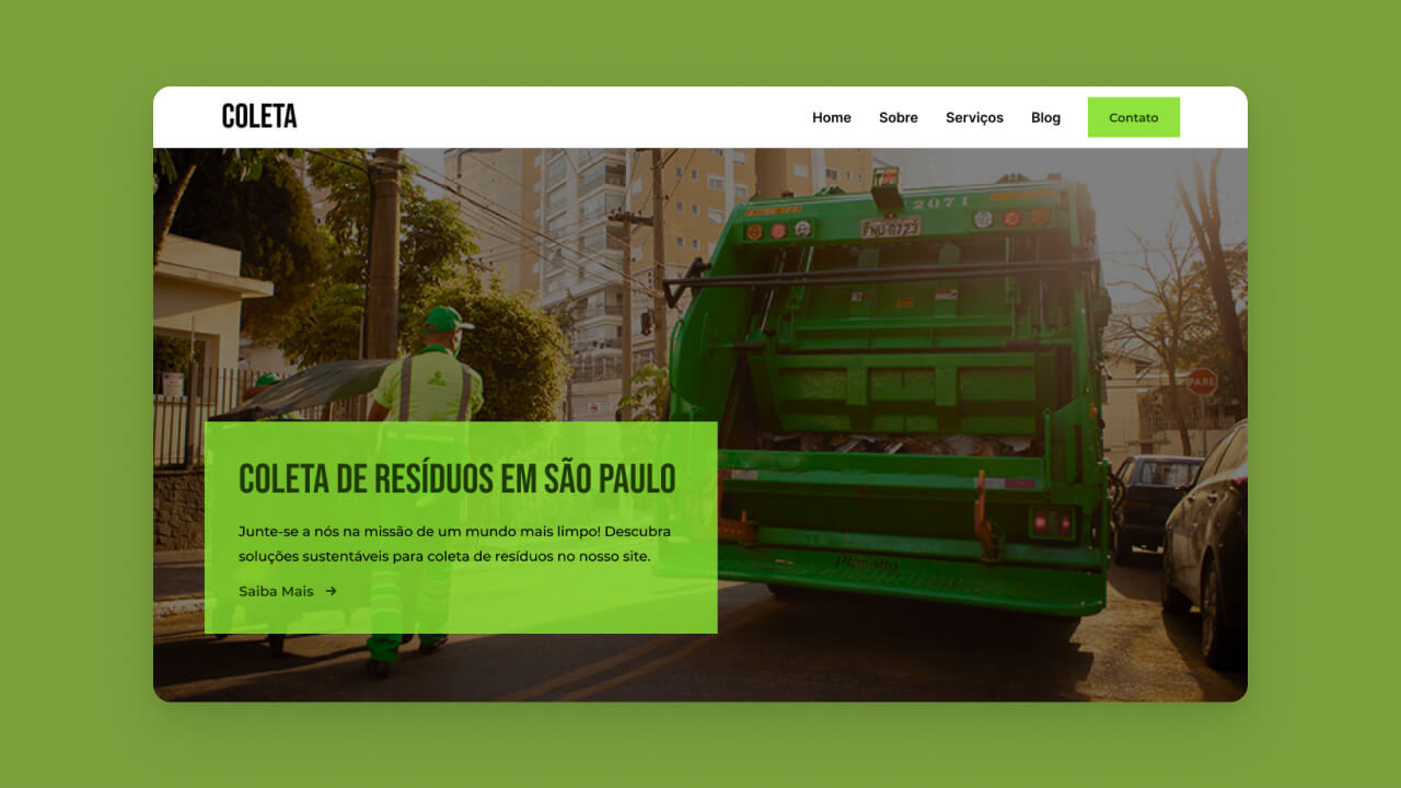 Criação de site para empresa de coleta de resíduos