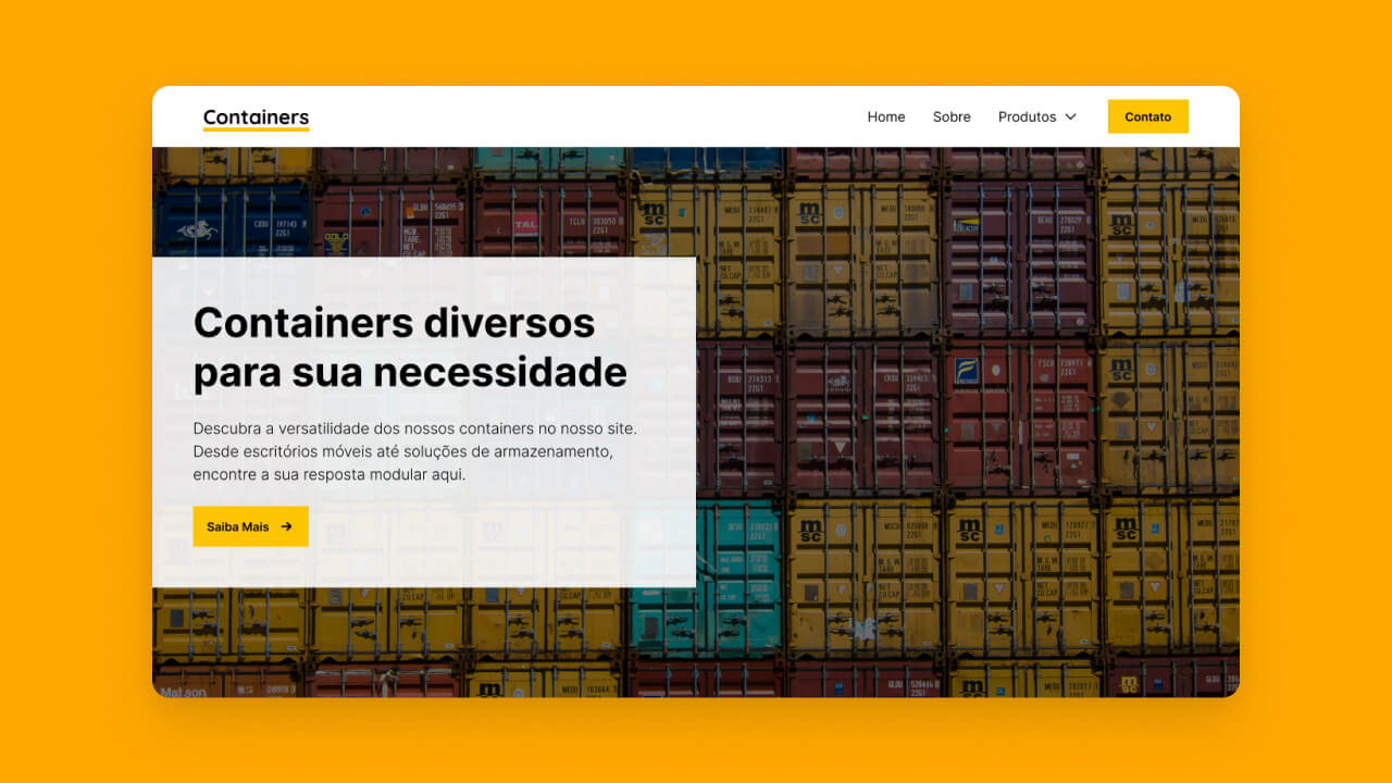 Criação de site para empresa de containers