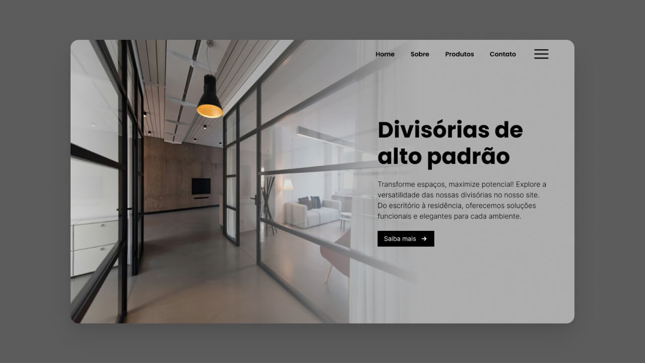 Criação de site para empresa de divisórias