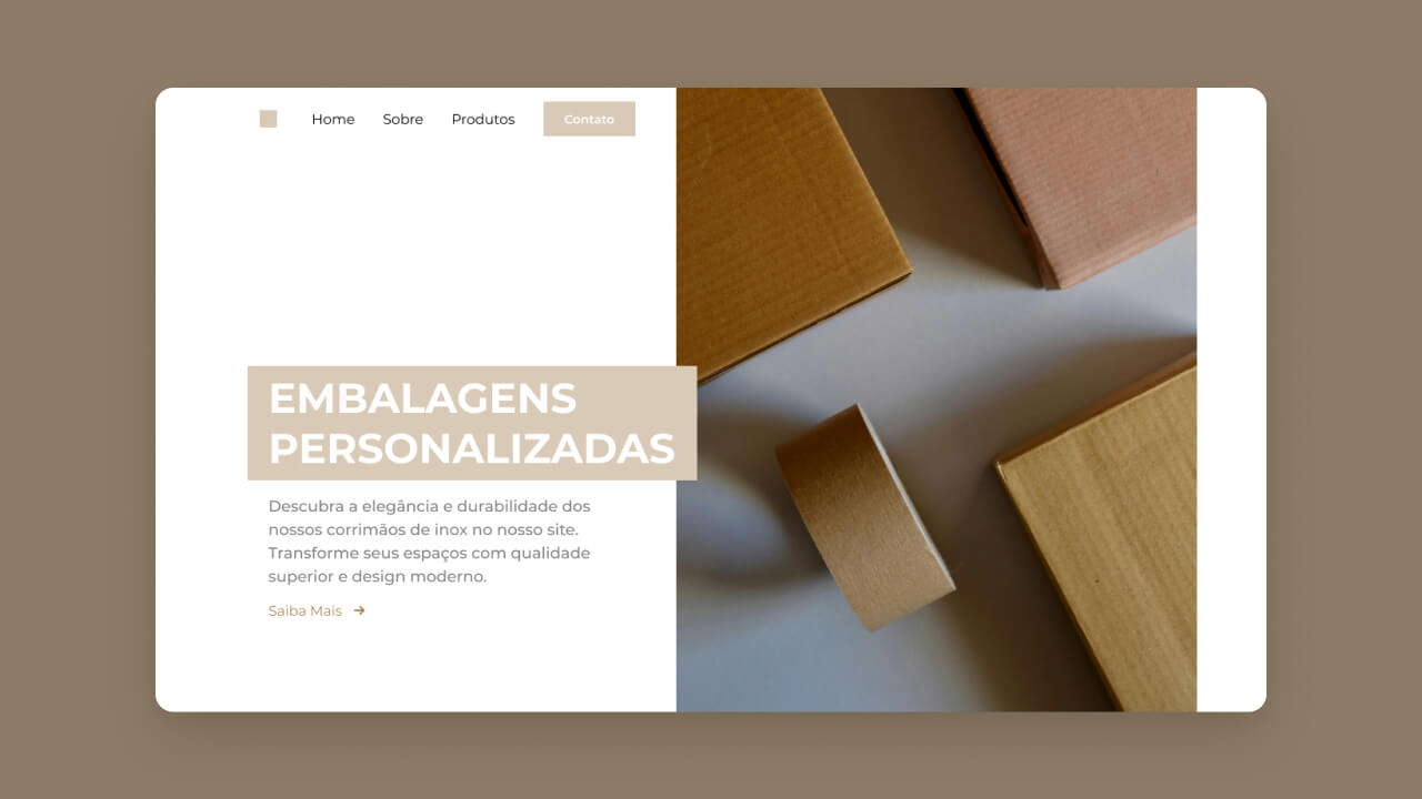 Criação de site para empresa de embalagens