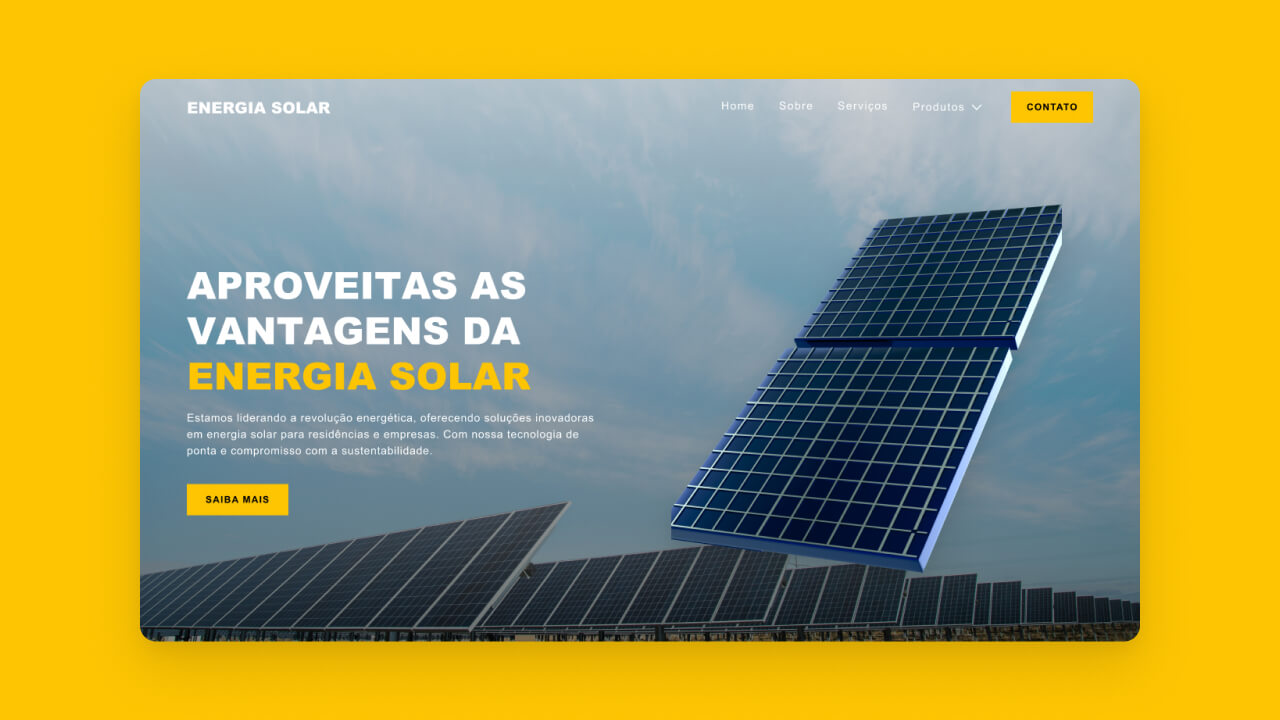 Criação de site para empresa de energia solar