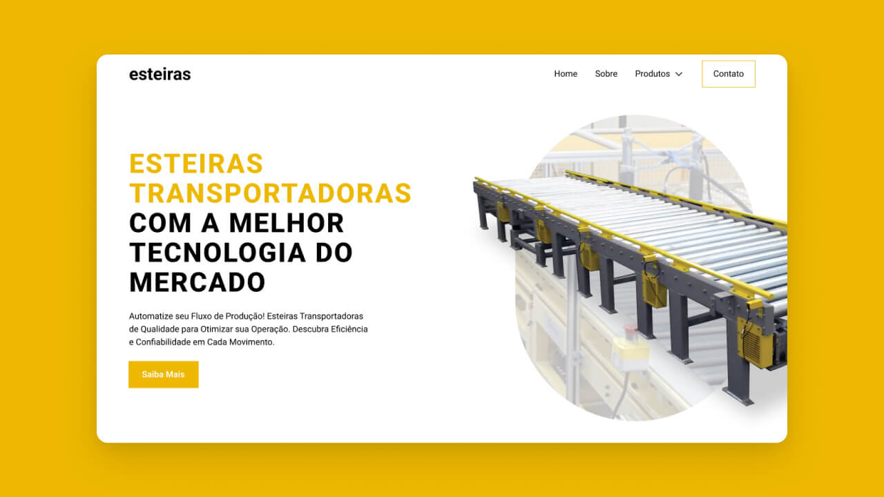 Criação de site para empresa de esteiras transportadoras