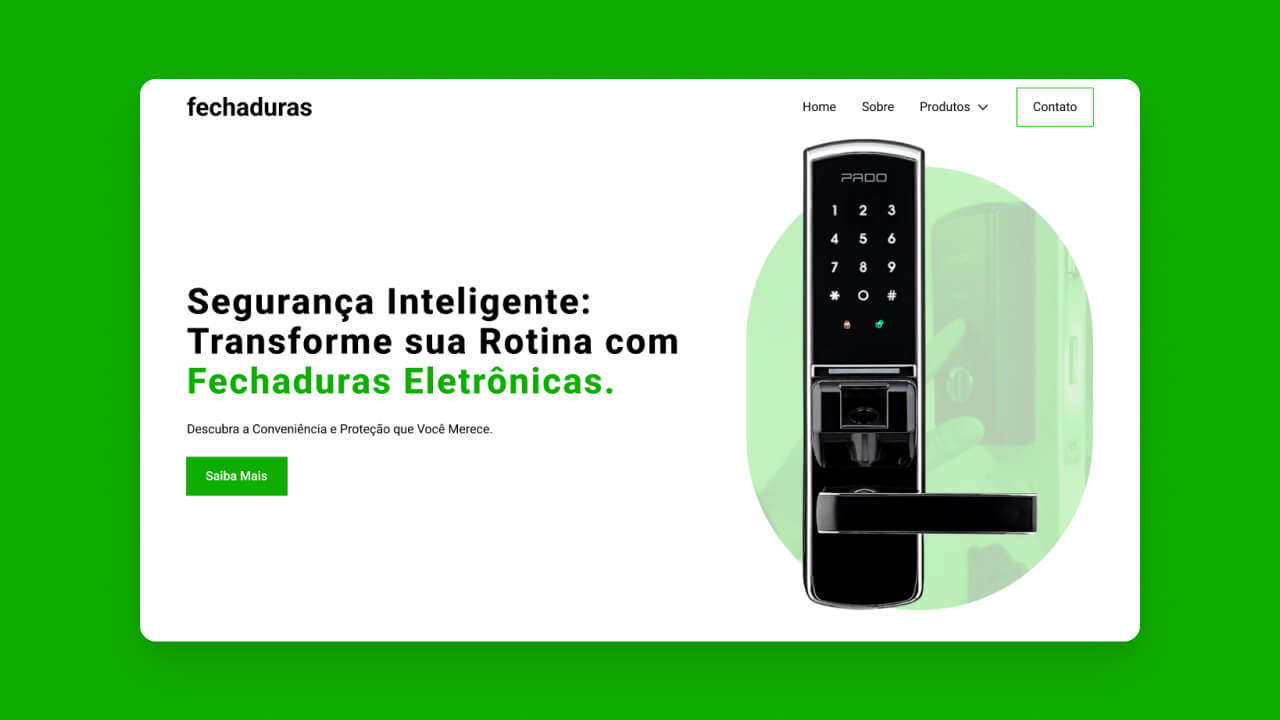 Criação de site para empresa de fechaduras eletrônicas