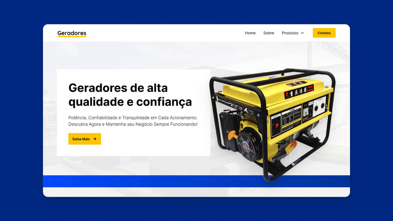 Criação de site para empresa de geradores