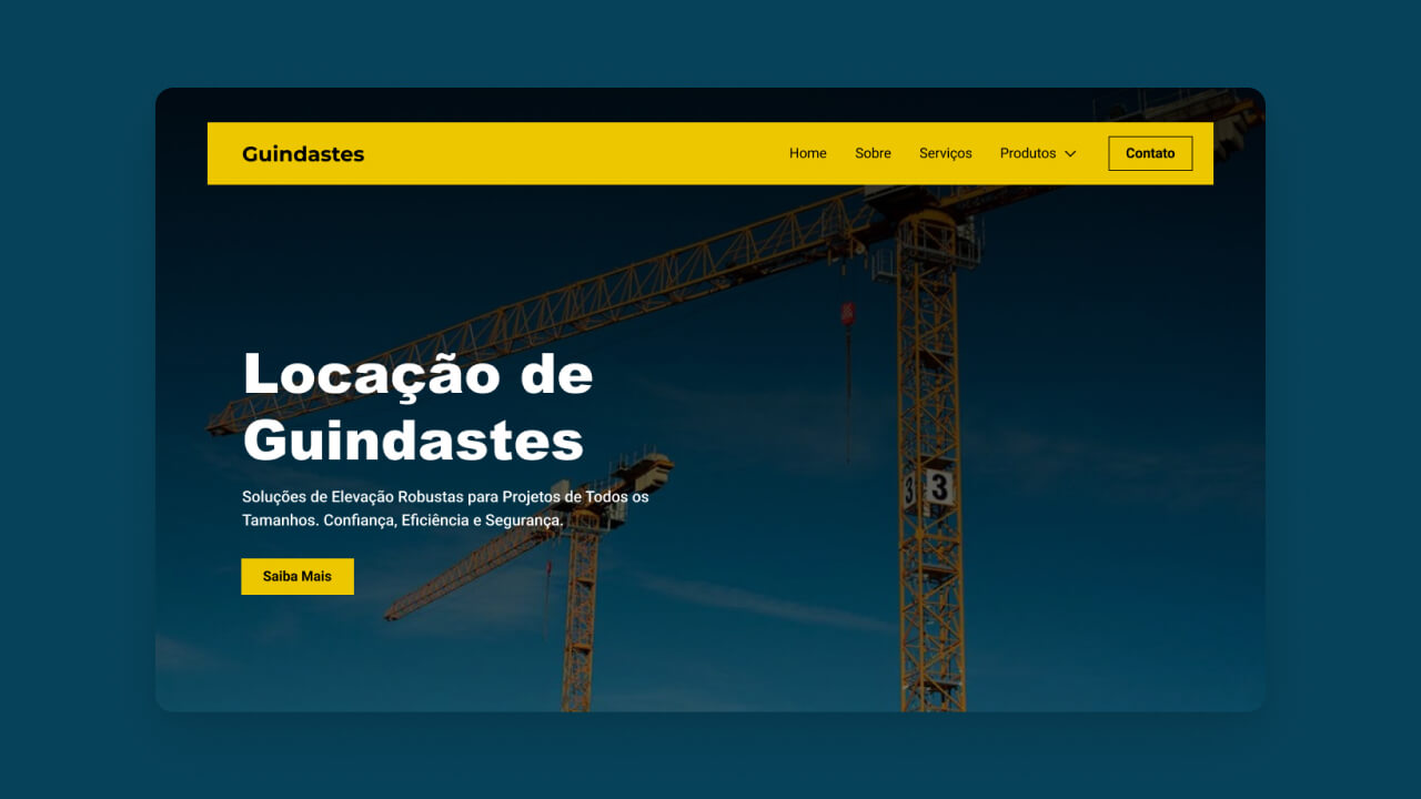 Criação de site para empresa de guindastes