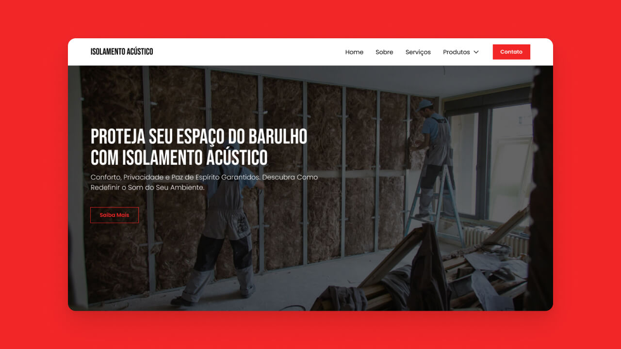 Criação de site para empresa de isolamento acústico