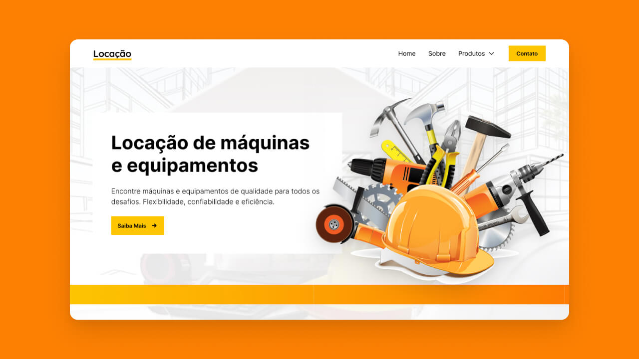 Criação de site para empresa de locação de equipamentos