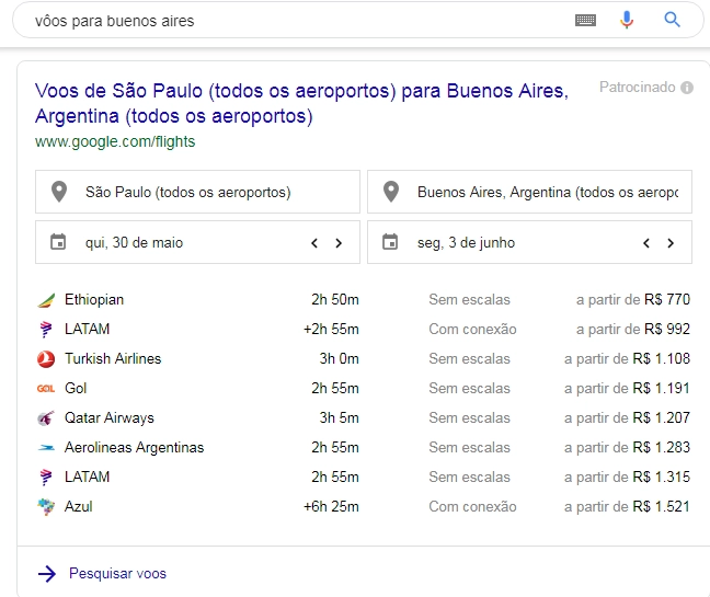 Google voos