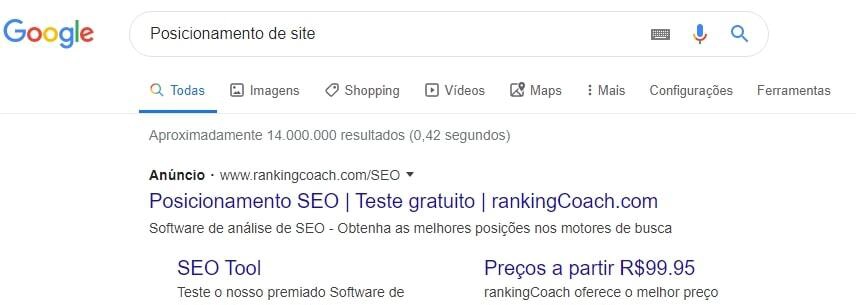 Mudança de visual implementadas pelo Google na página de resultados de pesquisa